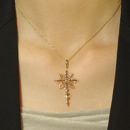 十字架ペンダント(スノークリスタル)40ミリ