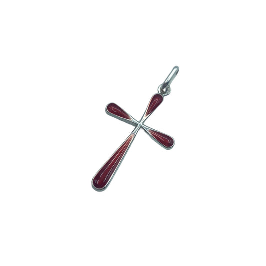 シルバー 十字架ペンダント Rouge 25mm