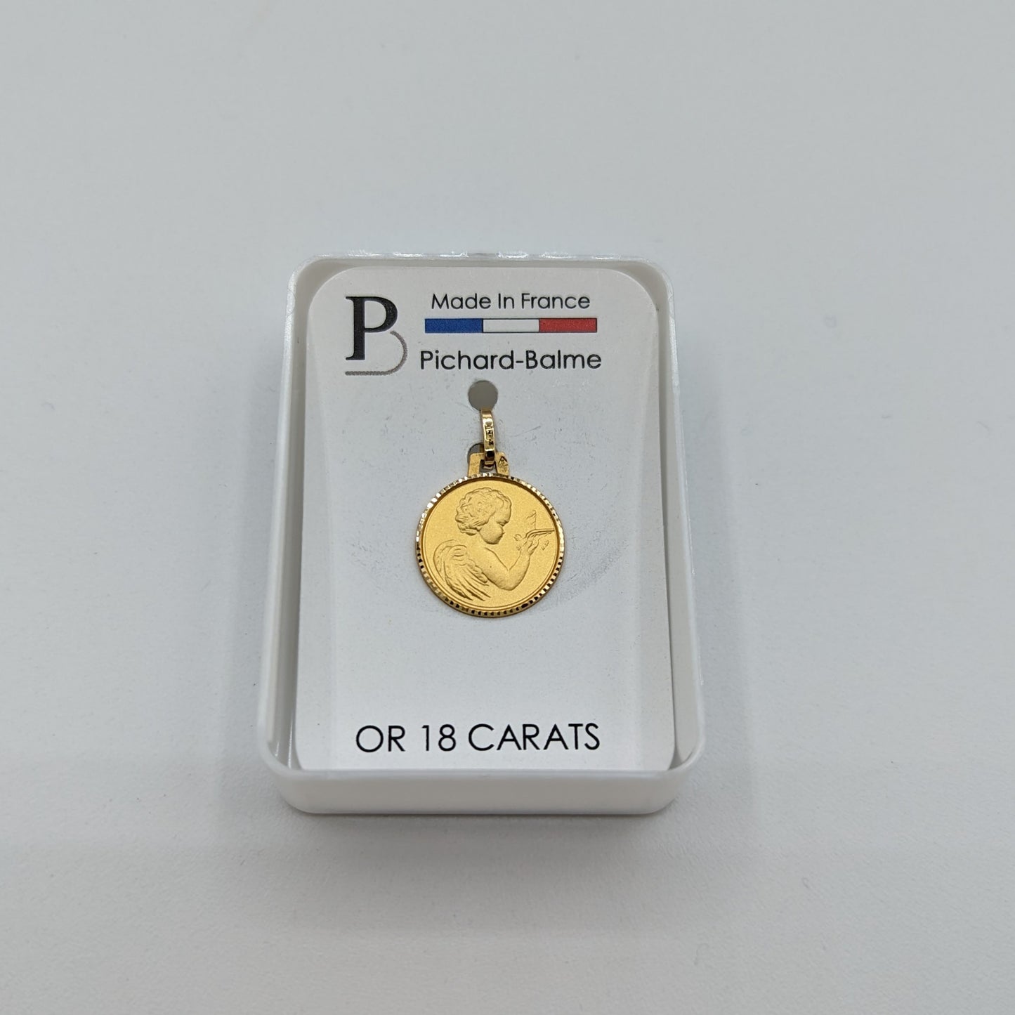 K18金 御メダイ(天使と鳩)14mm