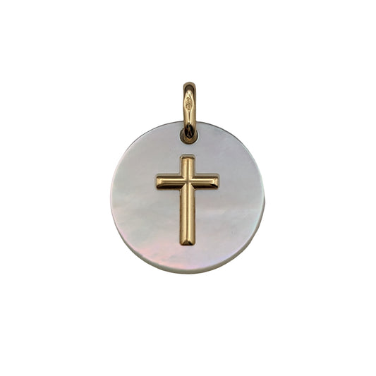 マザーオブパール 十字架ペンダント 16mm